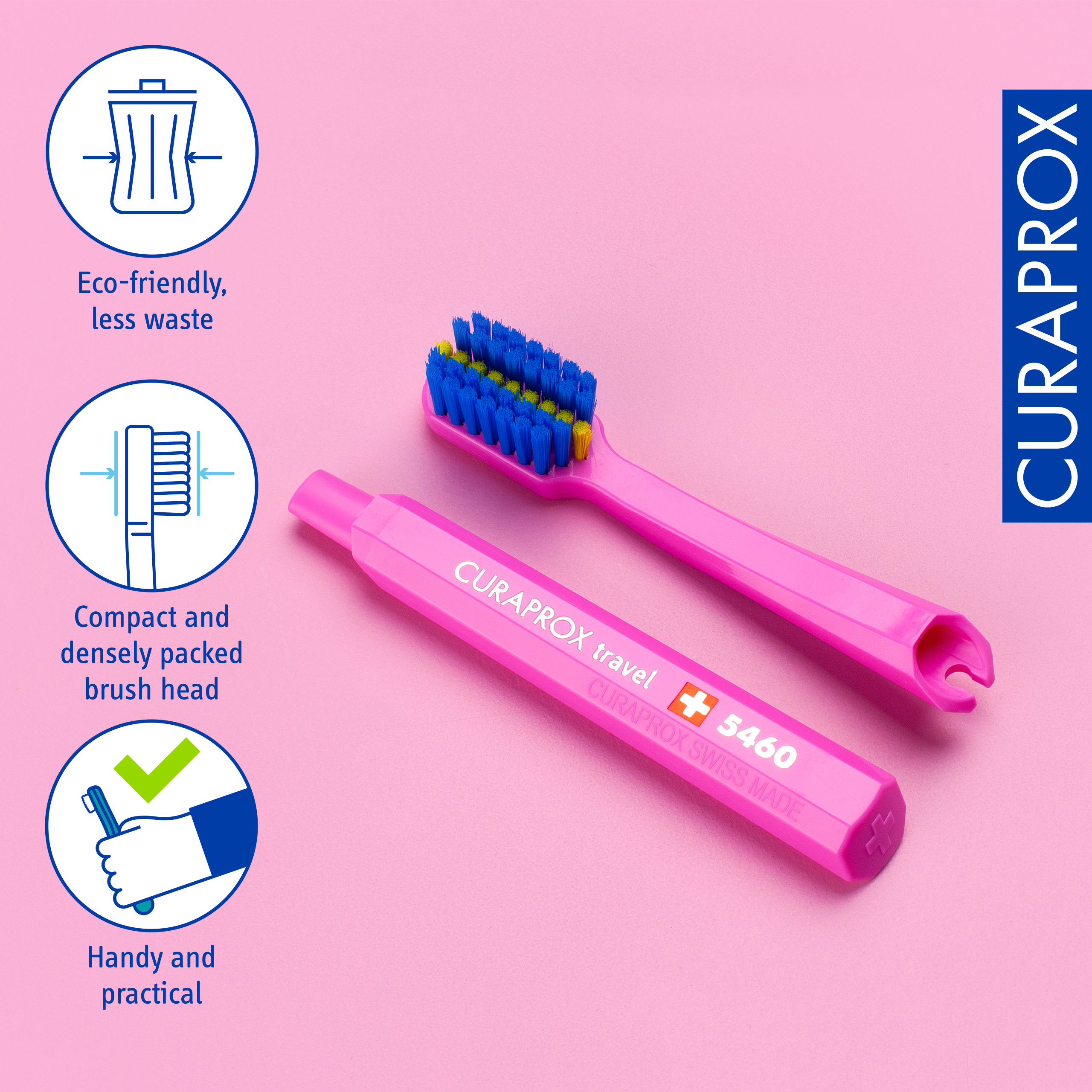 Ortho Travel Set spare brush head. Pink. 2 pcs - Image 4